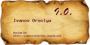 Ivanov Orsolya névjegykártya