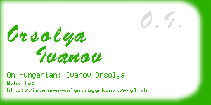 orsolya ivanov business card